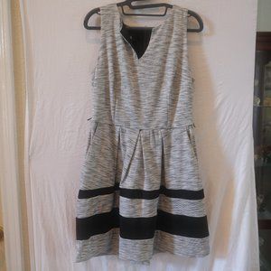 IZ Byer Grey & Black Striped Dress